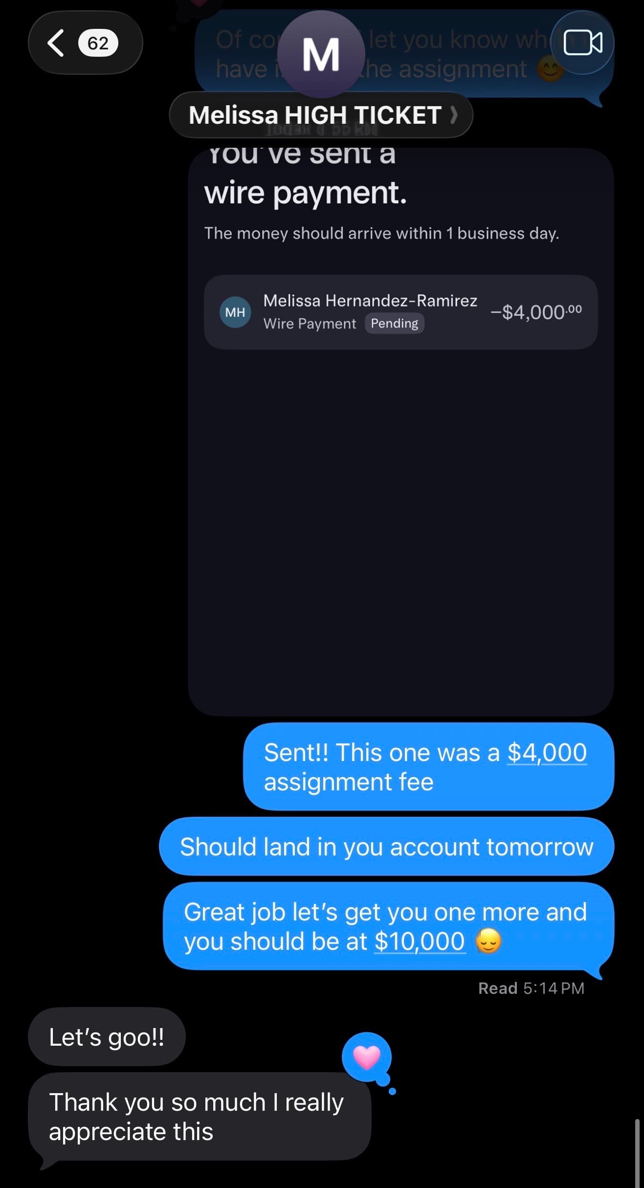 $4,000 Assignment Fee