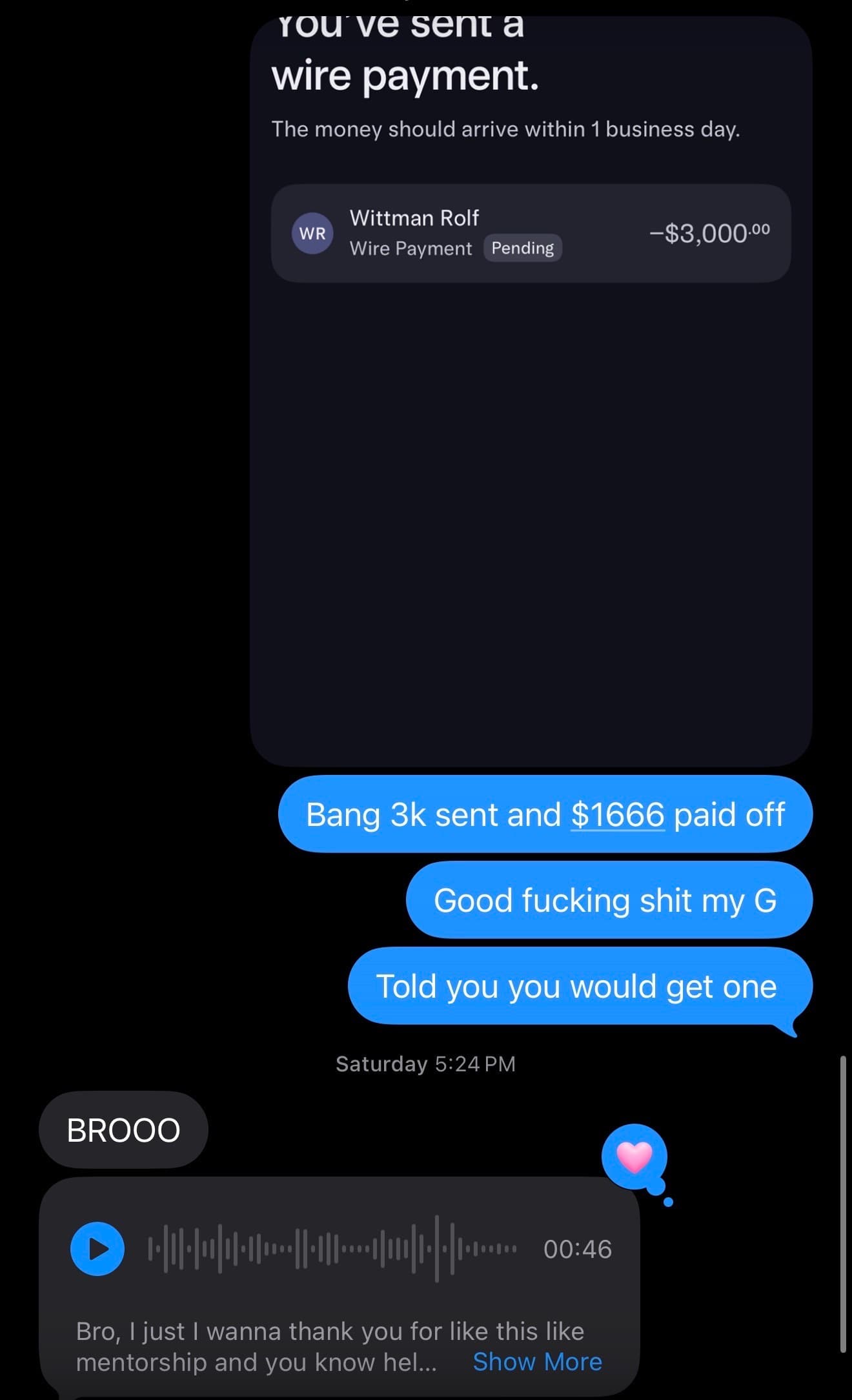 $3,000 Assignment Fee